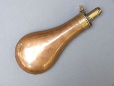 James Dixon & Sons copper and brass powder flask,