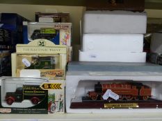 A collection of model cars, boats, aeroplanes etc.