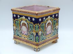 A continental majolica style ceramic jardiniere (28cm tall)