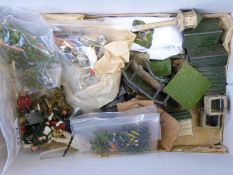 A collection of Britains and similar lead soldiers and garden items,
