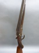 Charles Osborne & Co 12 bore side by side hammer action shotgun with engraved locks and hammers,