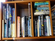 Approximately 50 mainly military naval interest books to include WWII, Hood, Jane's Fighting Ships,