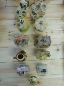 A collection of Staffordshire cottages/ pastille burners