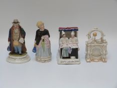 Two Victorian fairings and two Staffordshire figural fairings