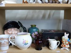 A cloisonne vase, Royal Doulton Lobersterman character jug,