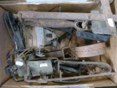 A collection of vintage animal traps including Young and Son,