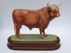 Royal Worcester limited edition Highland Bull on wooden base