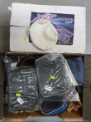 Two boxed XLT fishing luggage sets and a box of soft reel cases