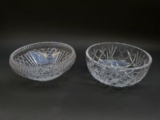 Waterford Crystal cut glass bowl (22cm diameter) and one other (21cm diameter)