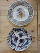 An early Derby scalloped edge dish circa 1780 together with a Charles and Diana wedding plate