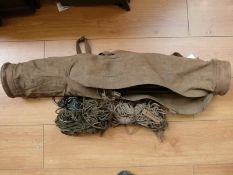 A WWII communications mast antennae with support cables,