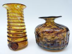 Two Mdina glass vases,