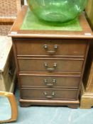 A leather inset two drawer filing cabinet (H77 x W56 x D59cm)