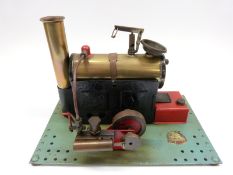 Bowman-Luton PW203 live steam stationary steam engine, c1950, with oscillating cylinder,