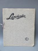 A 1920's Lanchester 40hp vintage car brochure