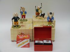 Royal Doulton Rupert Collection: Algy Pug looking like Robin Hood, Banging on His Drum, Pong Ping,