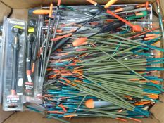 A large collection of fishing floats,