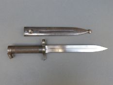 A Swedish M1896 naval bayonet in sheath with impressed anchor and EJ,
