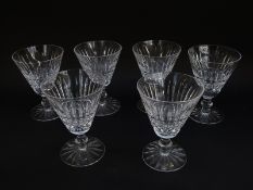 A set of six Waterford Crystal wine glasses in Tranmore pattern