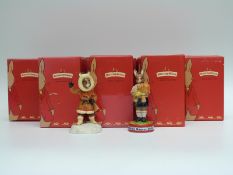 Royal Doulton Bunnykins figures including Graduation Day, Mascot, Winner's Trophy, Sir Gawain,