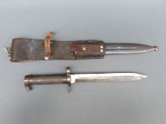 A Swedish naval M1896 bayonet in scabbard with frog