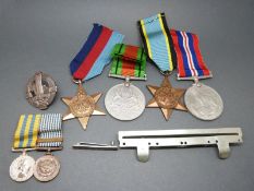 A group of four WWII medals including Air Crew Europe,