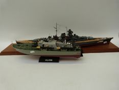 Two kit built model boats,