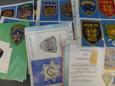Approximately 220 American state, town and district police cloth badges, many with paperwork,