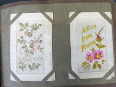 An album of silk swetheart and military WWI interest cards.