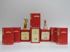 Royal Doulton Bunnykins figures including Pilot, Evacuees, Businessman, Mother and Baby,