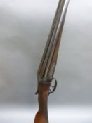 Ellis Brothers 12 bore side by side shotgun with chequered grip and forend,
