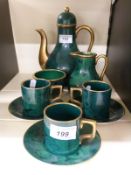 Susan Williams-Ellis Grays Pottery for Portmeirion Malachite pattern tea set