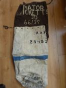 Two WWII era kit bags, one marked RAF 2595327,