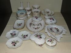 A large collection of Royal Worcester pin dishes, Wedgwood Hathaway Rose ceramics etc.
