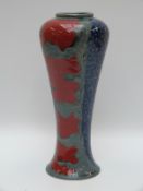 Cobridge Stoneware tall vase with abstract design,