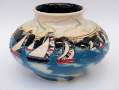 Moorcroft vase in Farm Cove pattern by Vicky Lovatt depicting Sydney Harbour,