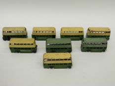 Eight Dinky Toys diecast model double decker buses,