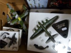 A quantity of mainly WWII era model aircraft on stands