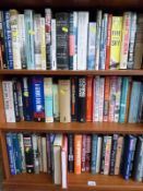 A collection of hardback books relating to the Second World War, subjects include Mussolini,