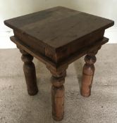 A small fruitwood coffee table together with a mahogany coffee table with inlaid decoration.