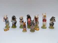 Nine Beswick Pig Promenade figures