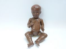Societe Francaise de Fabrication de Bebes et Jouets (SFBJ) bisque headed mullato doll with open