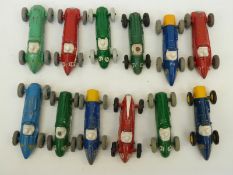 Twelve Dinky racing cars circa 1950's