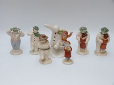 Seven Royal Doulton Snowmen including Dancing with James,