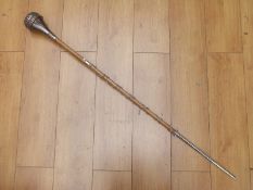 A hallmarked silver military mace for Mississippi Army National Guard 41st Army band, London, 1976,