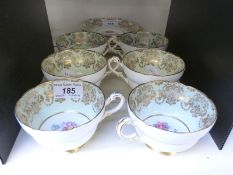 Six Paragon hand decorated cups and saucers