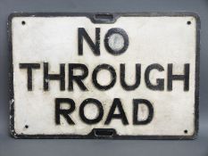 A vintage cast aluminium 'no through road' sign, 35.