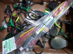 A collection of fishing catapults, bait choppers,