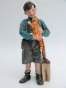 Royal Doulton figure Boy Evacuee with Property of Doulton back stamp, factory standard,