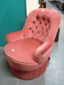 Pink upholstered nursing chair